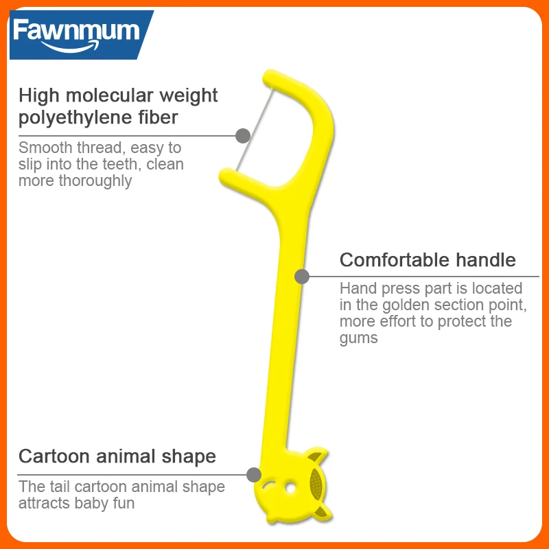 Fawnmum 52 Chiếc Trẻ Em Flosser Cho Làm Sạch Răng Bàn Chải Kẽ Răng Chỉ Nha Khoa CHĂM SÓC VỆ SINH RĂNG MIỆNG Tăm Nha Khoa Làm Đẹp