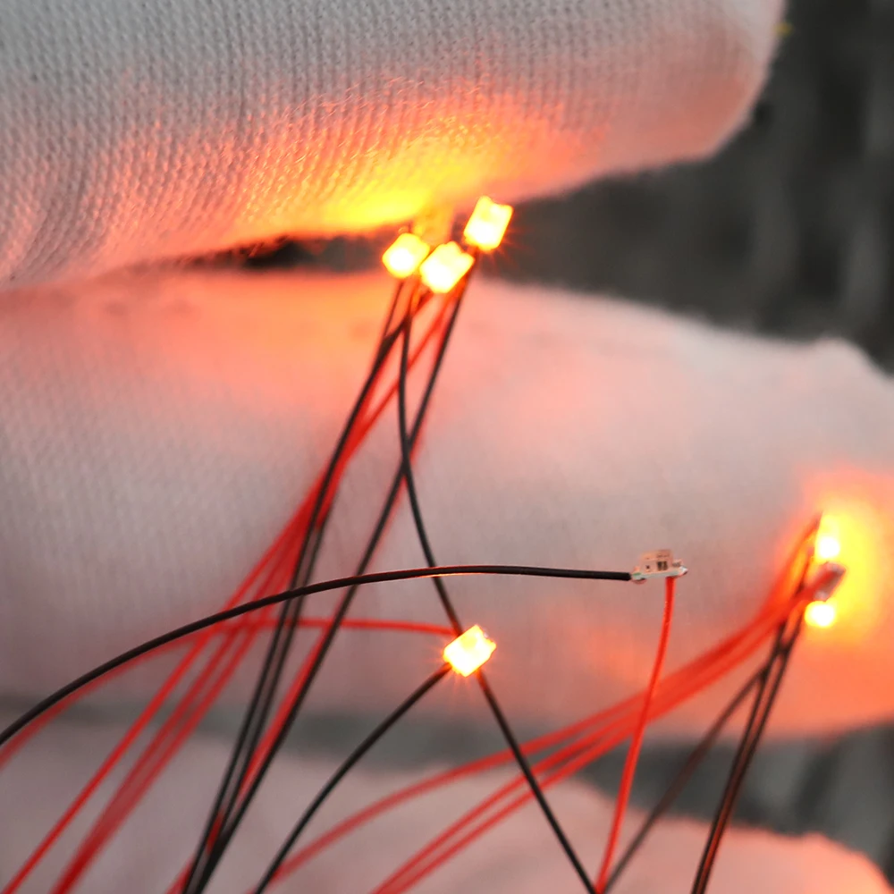 20 piezas con cable Chip Led SMD 3V lámpara Led para modelos tren Micro Litz presoldado