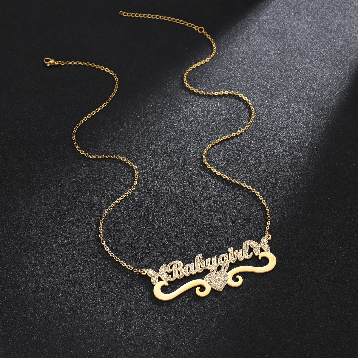 CUSTOM ส่วนบุคคลชื่อสร้อยคอสแตนเลส Cubic Zircon ตัวอักษรผู้หญิง Bling จี้สําหรับผู้หญิงเครื่องประดับ Dropshipping