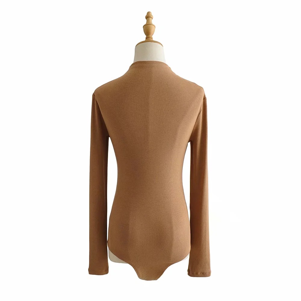 She'smoda moletom feminino com manga comprida, novo bodysuit para mulheres, macacão com gola ribbed para o outono 2020