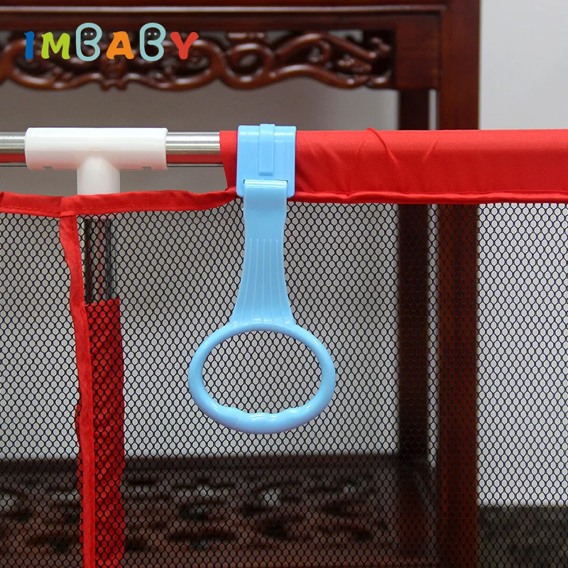 IMBABY 4 ชิ้น/ล็อตดึงแหวนสําหรับ Playpen เด็ก Crib Hooks ทั่วไปใช้ตะขอเตียงแหวนตะขอแขวนแหวนช่วยเด็กอุปกรณ์เสริม