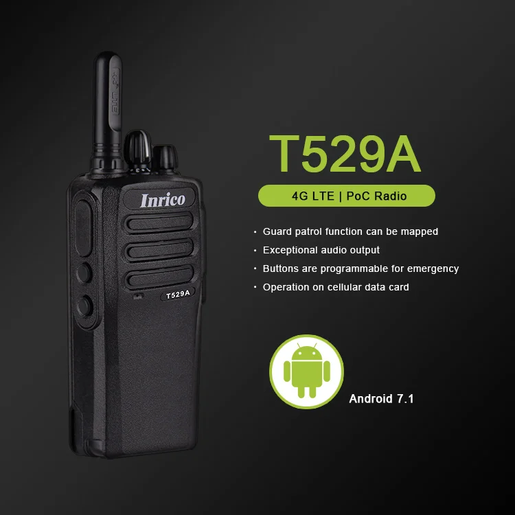 Inrico t529a 50km poc 4g netzwerk walkie talkie radio mit bt wifi gps nfc android mobilfunk lange ausdauer mini walkie talkie