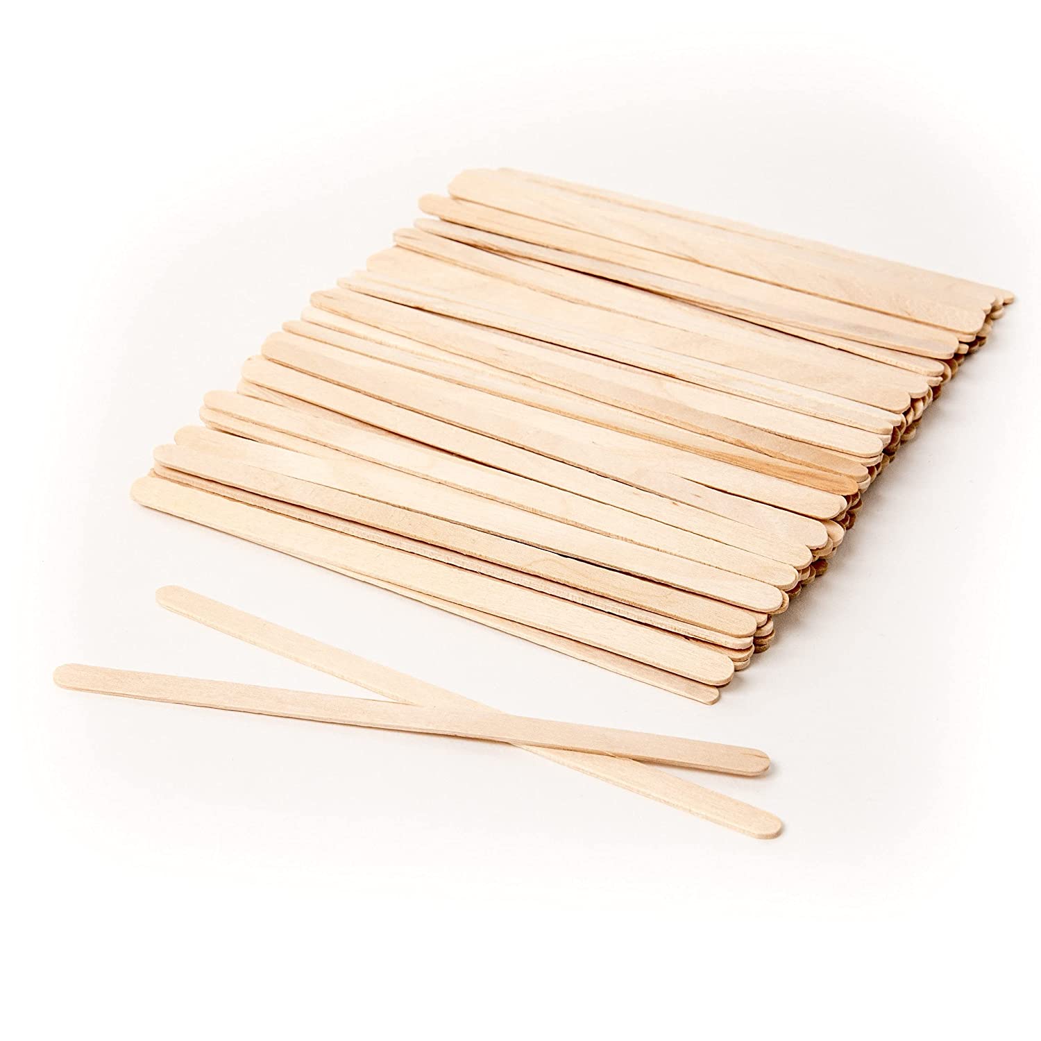 50 Uds aplicadores de madera palos para depilación con cera-espátulas de madera de abedul Natural para depilación de cejas y cuerpo