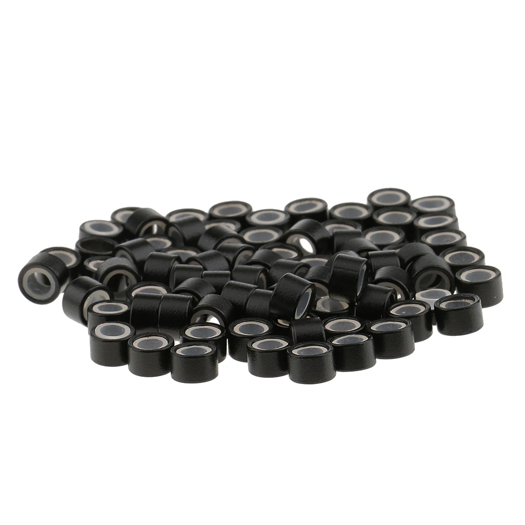 Micro Anéis Links para Extensões de Cabelo, Extensão do Cabelo, Beads Loops, Crimp Lot, Bulk, Silicone Cor do Anel, 1000Pcs