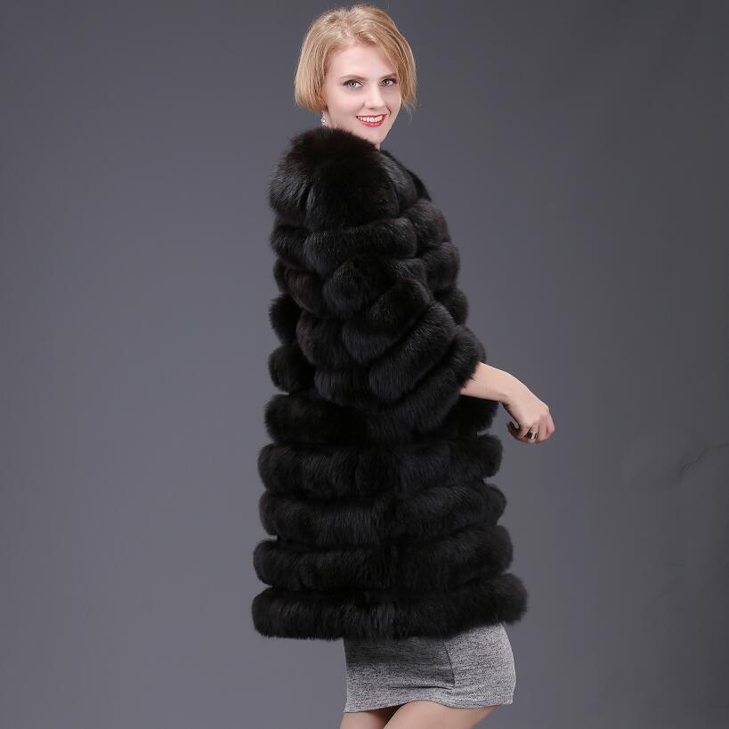 女性用リアルフォックスファーコート、取り外し可能でコンバーチブルベスト、高級厚手暖かいコート、モノクロファー、4 in 1