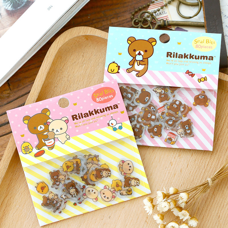 PVC น่ารัก Mohamm หมี Rilakkuma ไดอารี่น่ารักญี่ปุ่นกาวตกแต่งสติกเกอร์อัลบั้ม Scrapbooking เครื่องเขียน