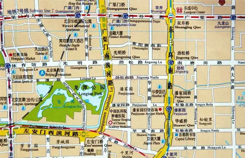 Mapa de viajes de tráfico de Beijing Atracciones turísticas de Beijing Distrito de negocios característico