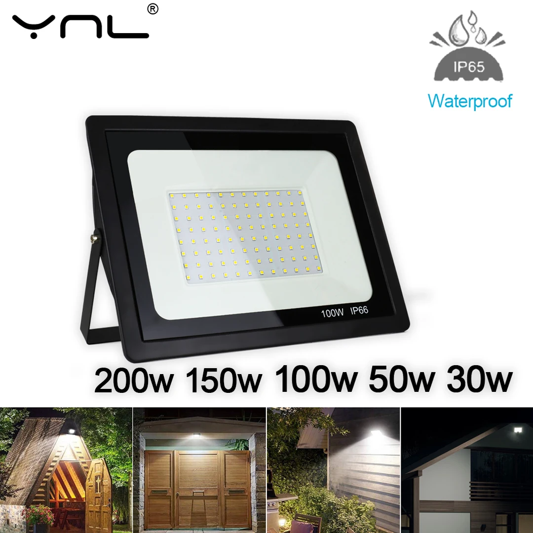 防水LEDフラッドライト,屋外照明,庭に最適,200/100W, 50W, AC 220V, 230V。