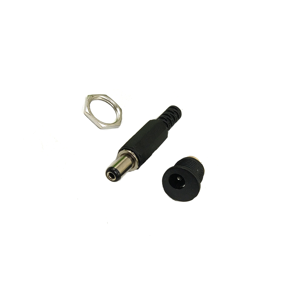 10PCS/LOT 12V 3A 5.5*2.1 5.5*2.5 Plastic Male Plugs DC022 DC Power Socket Female Jack Screw Nut Panel Mount Connector DC005