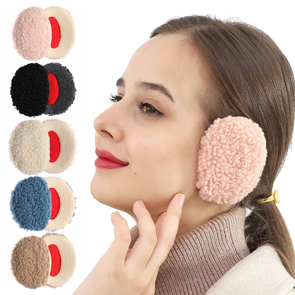 Orejeras gruesas de lana cálidas a prueba de viento para invierno, calentadores de oreja, cubierta de oreja, orejeras sin banda