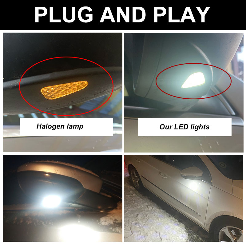 Bộ 2 Xi Nhan Canbus Mặt Gương Vũng Nước Đèn Xe Volkswagen VW Passat B7 EOS CC Scirocco Jetta Hoan Nghênh Bạn Đã Đèn Gương Ánh Sáng cho Passat CC