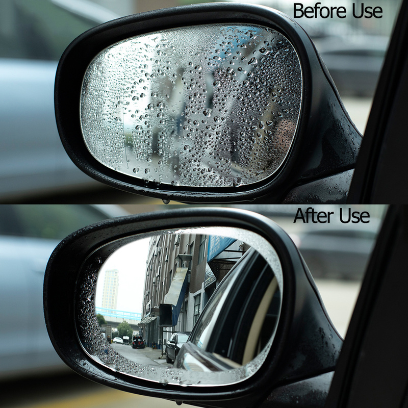 2 uds película transparente a prueba de lluvia para coche espejo retrovisor película protectora antiniebla impermeable accesorios adhesivos para automóvil 100x145mm