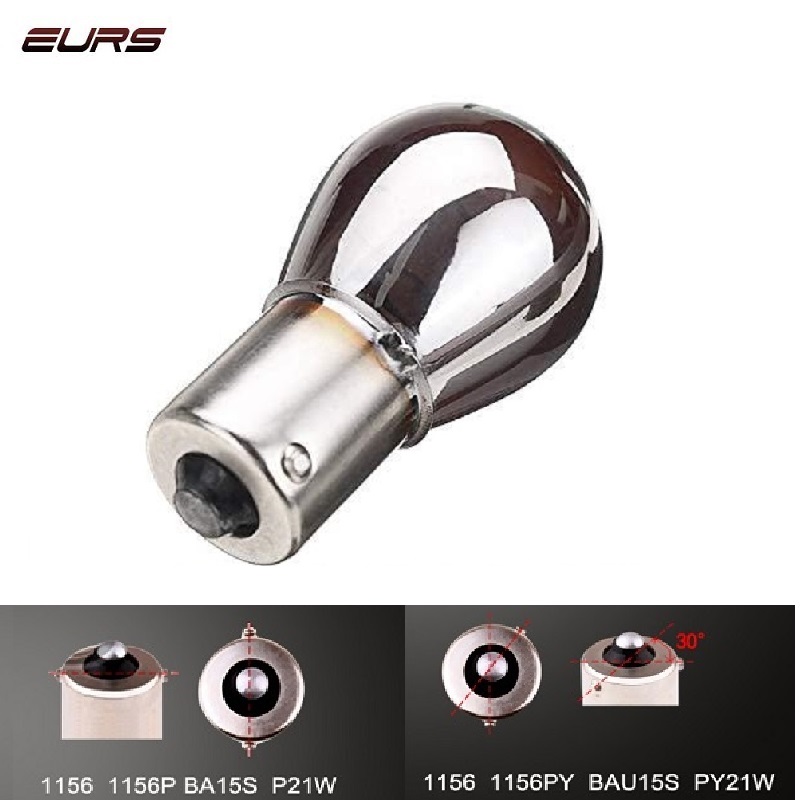 1 Chiếc PY21W S25 BAU15S LED P21W BA15S 1156 LED Bạc/Chrome Hổ Phách Kính 12V 21W đuôi Đèn Dừng Đèn LED Tín Hiệu