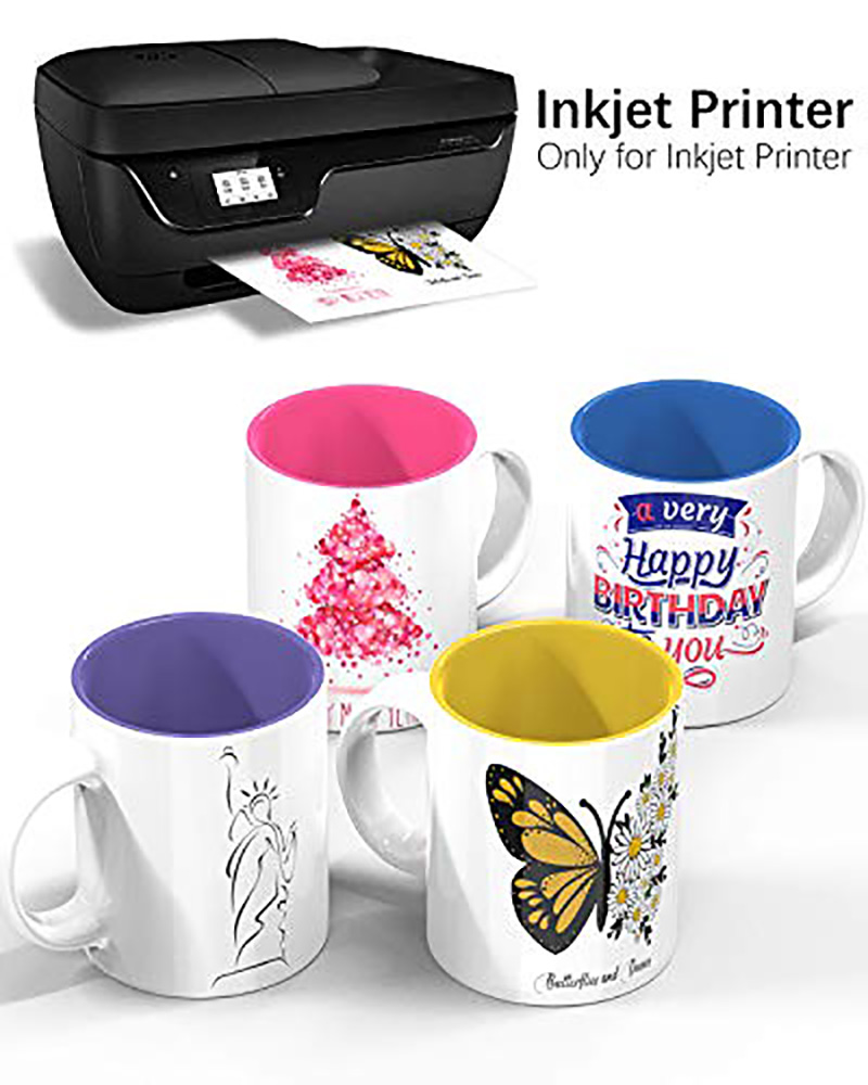 Papier de transfert de glissière d'eau bleu pour imprimante à jet d'encre, transparent, clair, imprimable, toboggan, gobelets, tasses, format A4