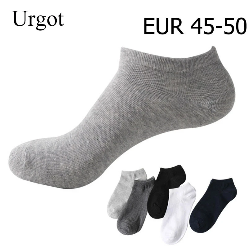 Urgot 10 Uds = 5 pares de Calcetines de algodón para Hombre, Calcetines grandes de talla grande 45,46,49,50, Calcetines tobilleros de negocios, Calcetines clásicos para Hombre