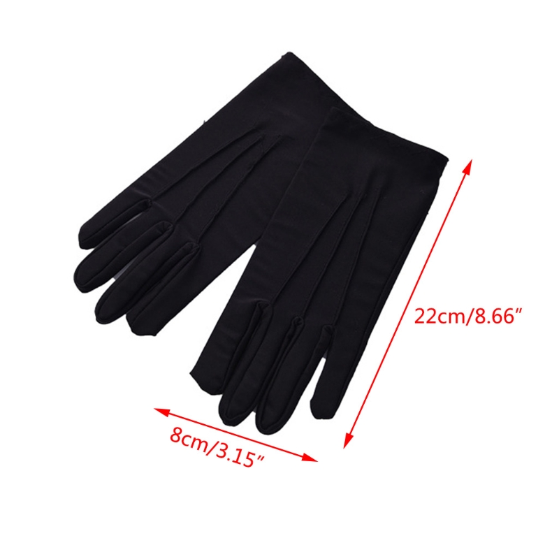 Áo Thun Mỏng Màu Đen Trắng Diễu Hành Găng Tay Unisex Chính Thức Tuxedo Trang Phục Danh Dự Vệ Găng Tay Hở Ngón Đồng Xu Trang Sức Bạc Kiểm Tra