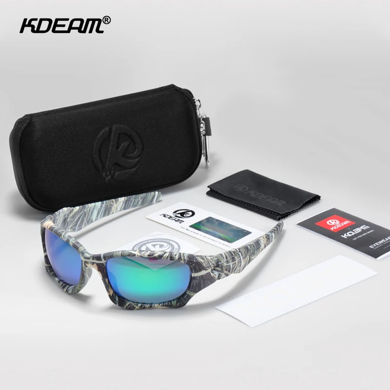 KDEAM-gafas de sol polarizadas para deportes al aire libre para hombre y mujer, lentes resistentes al estrés con marco de corte curvo, KD0623