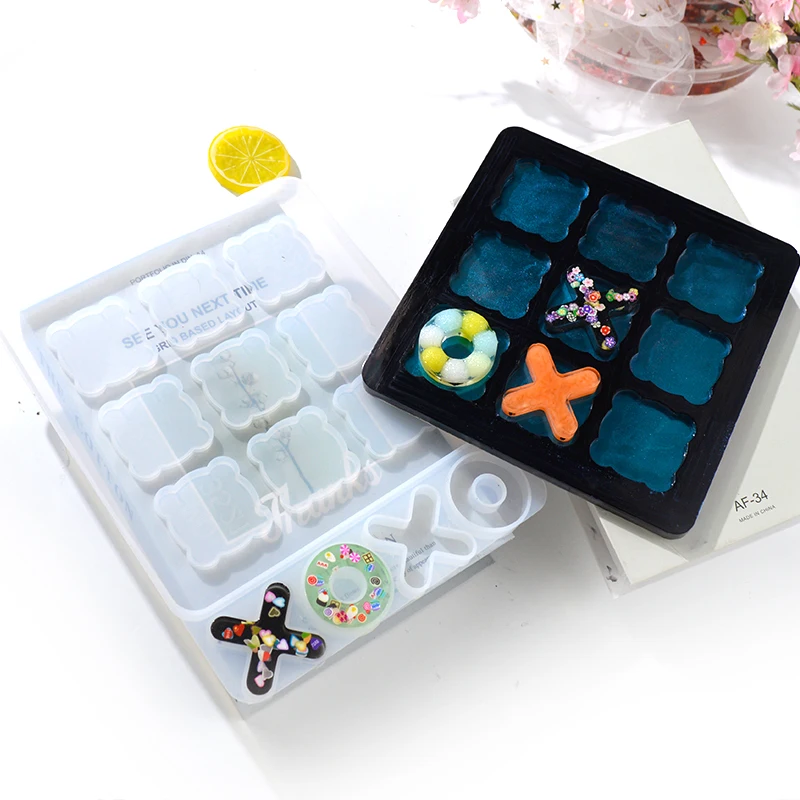 DIY xoチェスゲームクラシックシリックフォームモリーティナレパンドトゥボードレジンモールドシルコーン親-子供のための相互作用