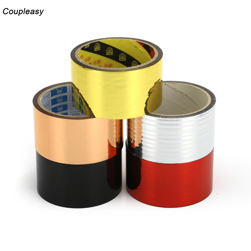 30M ทอง/เงิน/สีแดง/สีดําเทปฟอยล์ BOPP เทป Scrapbooking เครื่องมือผสมสีทึบ Masking เทปกาวเทปตกแต่ง