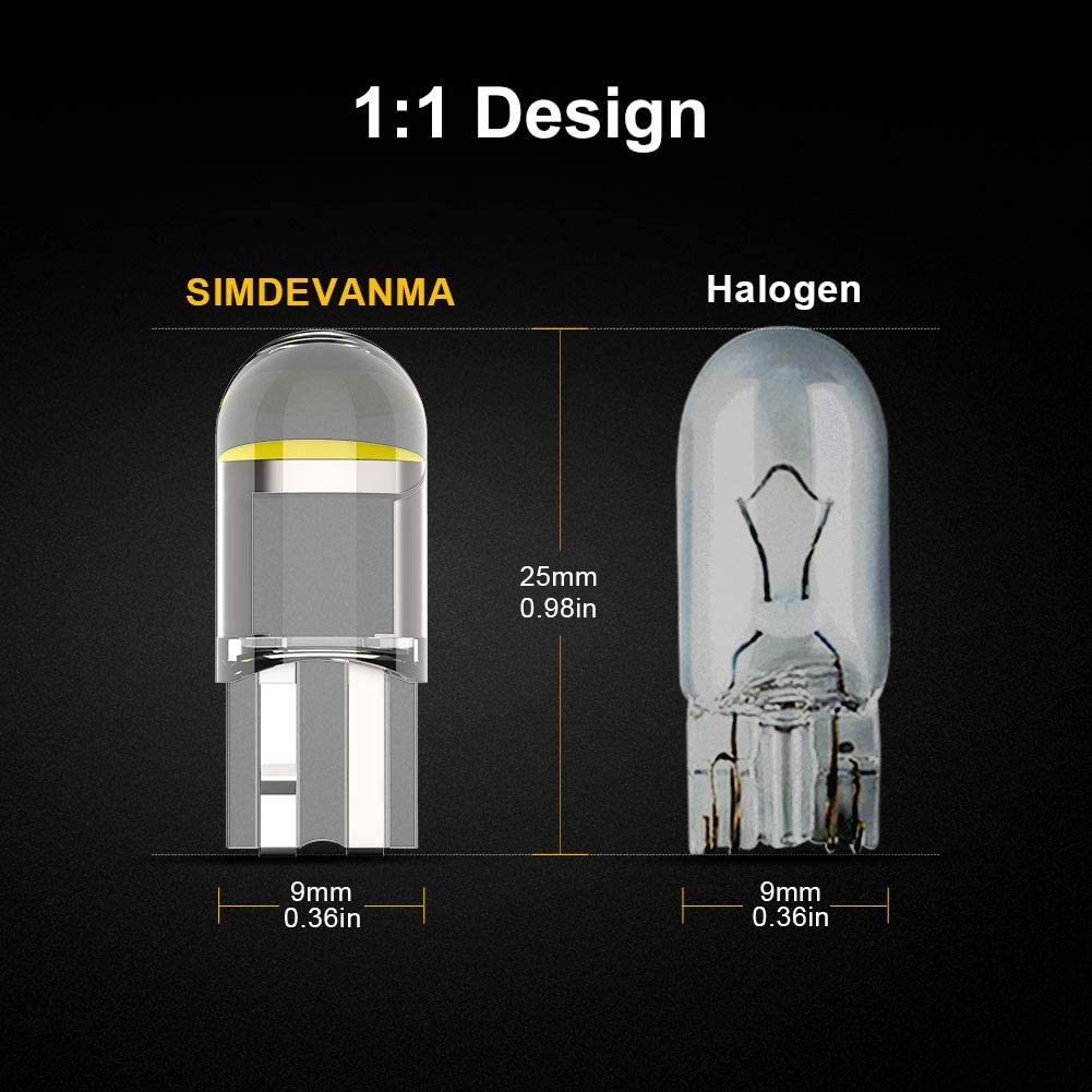 YHKOMS 194 W5W LED T10 Bóng Đèn LED Cho Đỗ Xe Ô Tô Vị Trí Đèn Nội Thất Bản Đồ Dome Thân Cây Đèn 12V Trắng đèn Tự Động 6000K