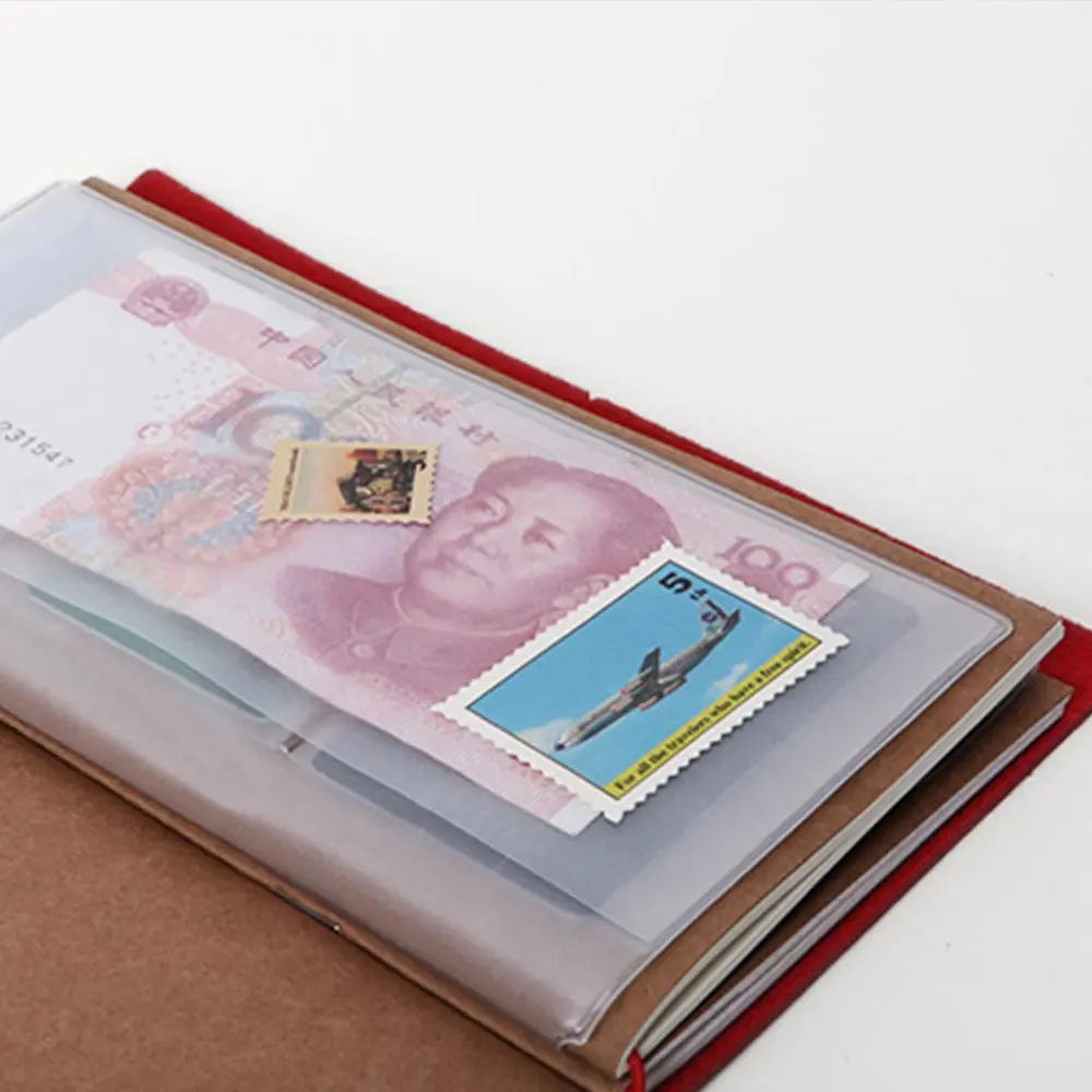 กระเป๋าเก็บ PVC โปร่งใสสําหรับ Traveler's Notebook Diary Day Planner อุปกรณ์เสริมนามบัตรหมายเหตุกระเป๋าซิปกระเป๋า