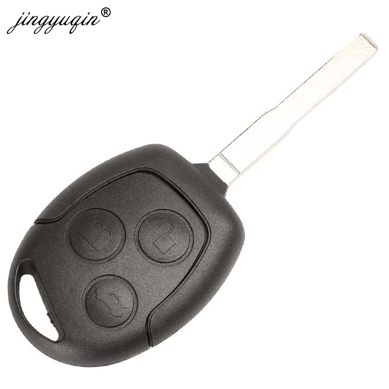 Jingyuqin carcasa de llave a distancia de coche de 3 botones para Ford Mondeo Focus 2 3 Festiva Fiesta Transit funda remota con hoja FO21 HU101