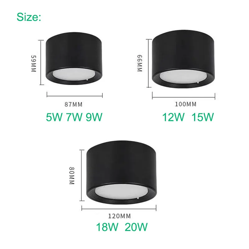 Bắc Âu Hiện Đại Bề Mặt Gắn Đèn LED Âm Trần (Downlight Âm Trần Chiếu Điểm 3 Màu Ánh Sáng Chuyển Đổi Âm Trần LED Chiếu Sáng Trong Nhà