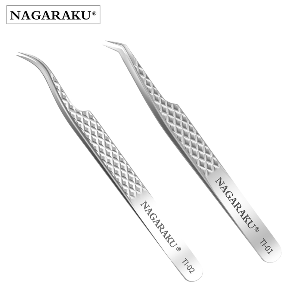 NAGARAKU Strumenti per unghie curvi dritte in acciaio inossidabile Volume ciglia Pinzette accurate Tronchesi Set di clip a punta Strumenti per il trucco