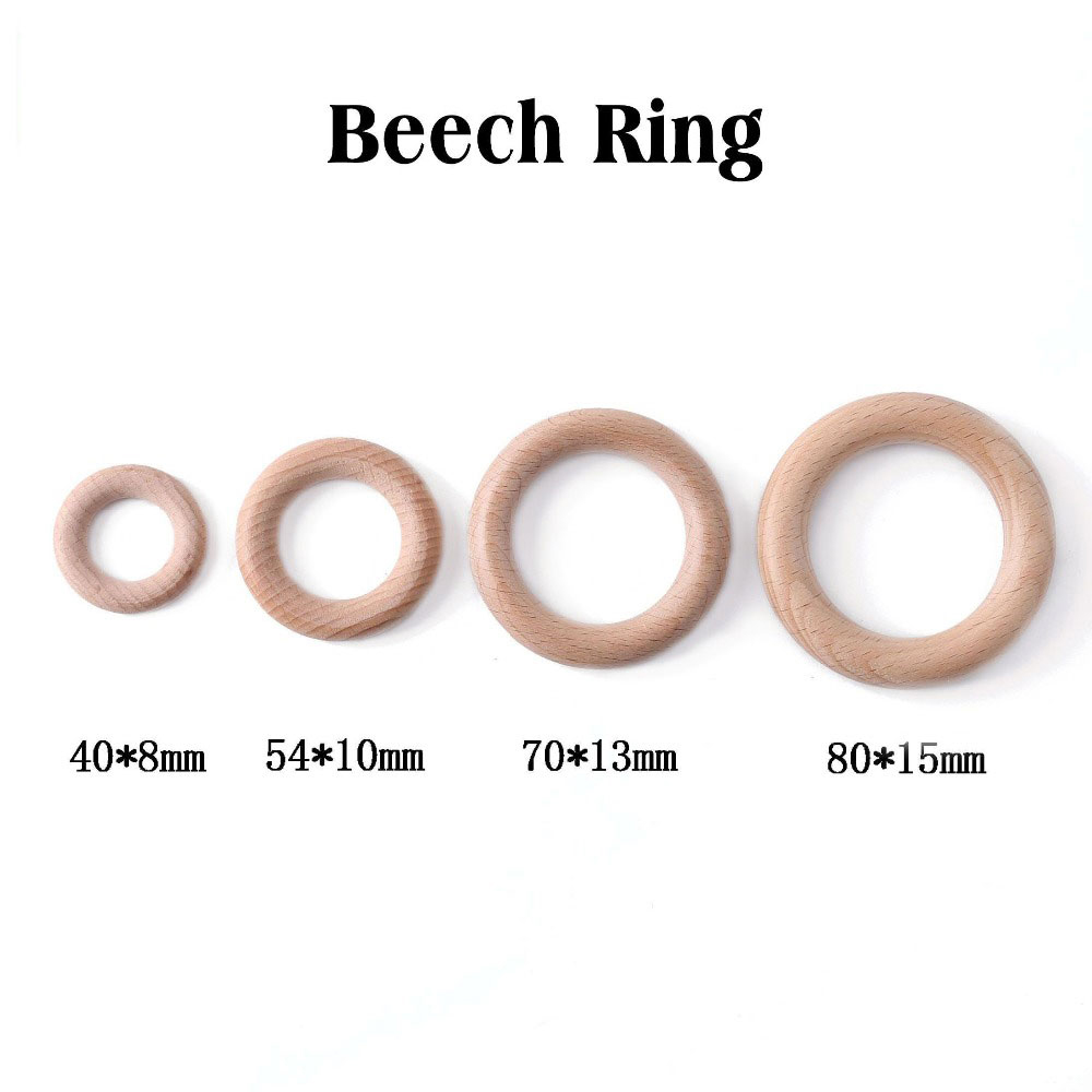 Không Chứa Bpa 5 40/54/70/80Mm Vân Sồi Vòng Gỗ Cho Bé Miếng Dán Mọc Răng Vòng Tròn nhẫn Tự Làm Núm Vú Giả Dây Chuyền Vòng Tay Accessorie Đồ Chơi