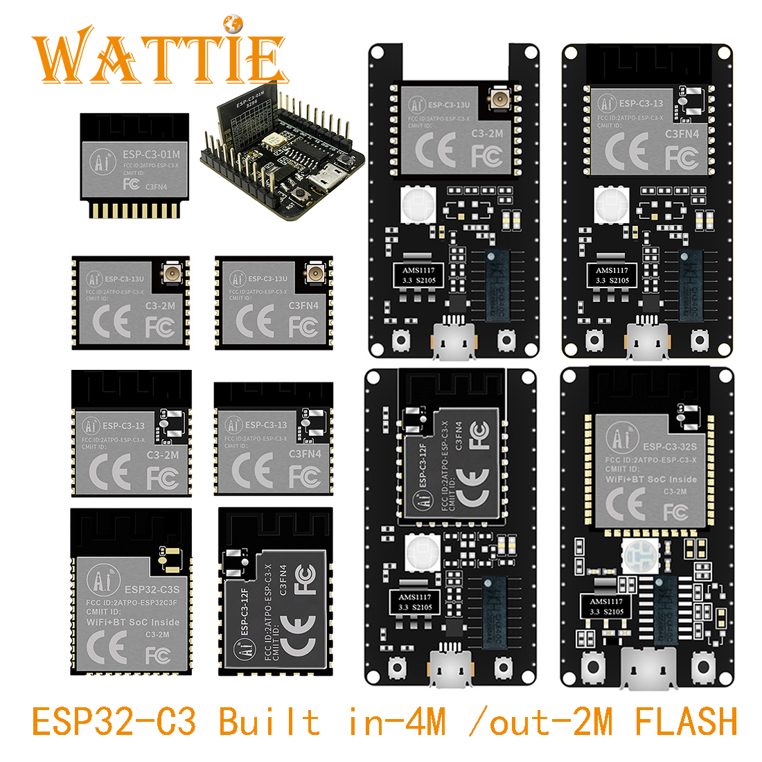 ESP32-C3 ESP-C3 ESPC3 C3S 12F 13 13U 01M 32S Mini WiFi+ BLE 5.0 ESP32 Modul Entwicklungsboard ESP-C3-13 ESP-C3-M1 ESP32-C3-M1