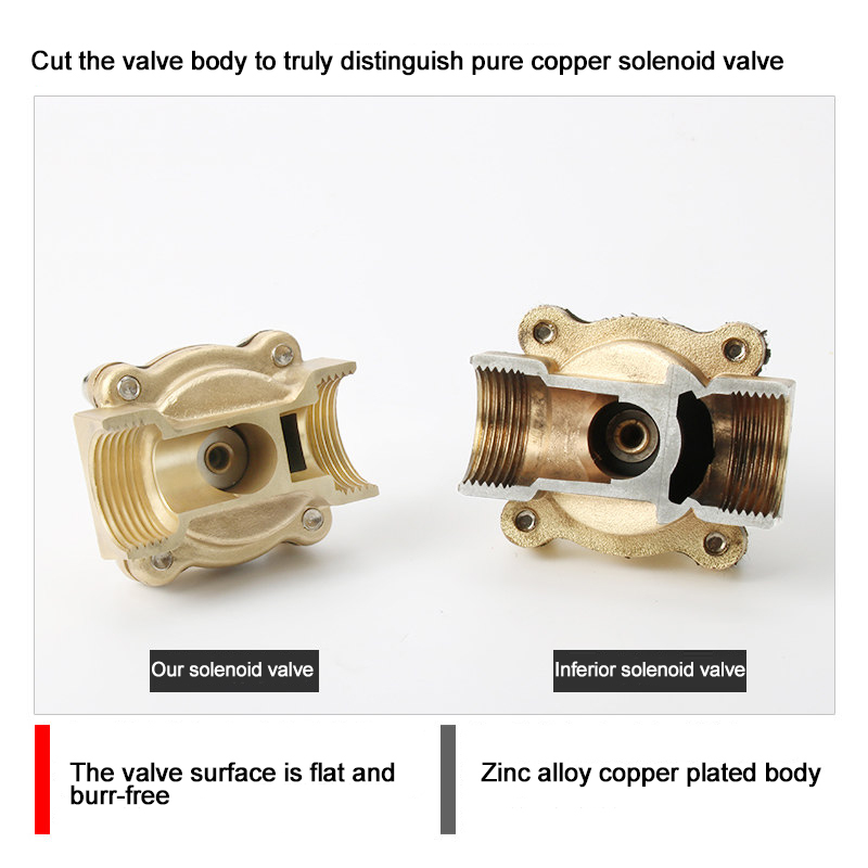Válvula solenóide de latão normalmente fechada, 1/2 "3/4" 1 "2" polegadas 220vac 110vac 24vdc 12vdc 24vac ação direta para água gás óleo
