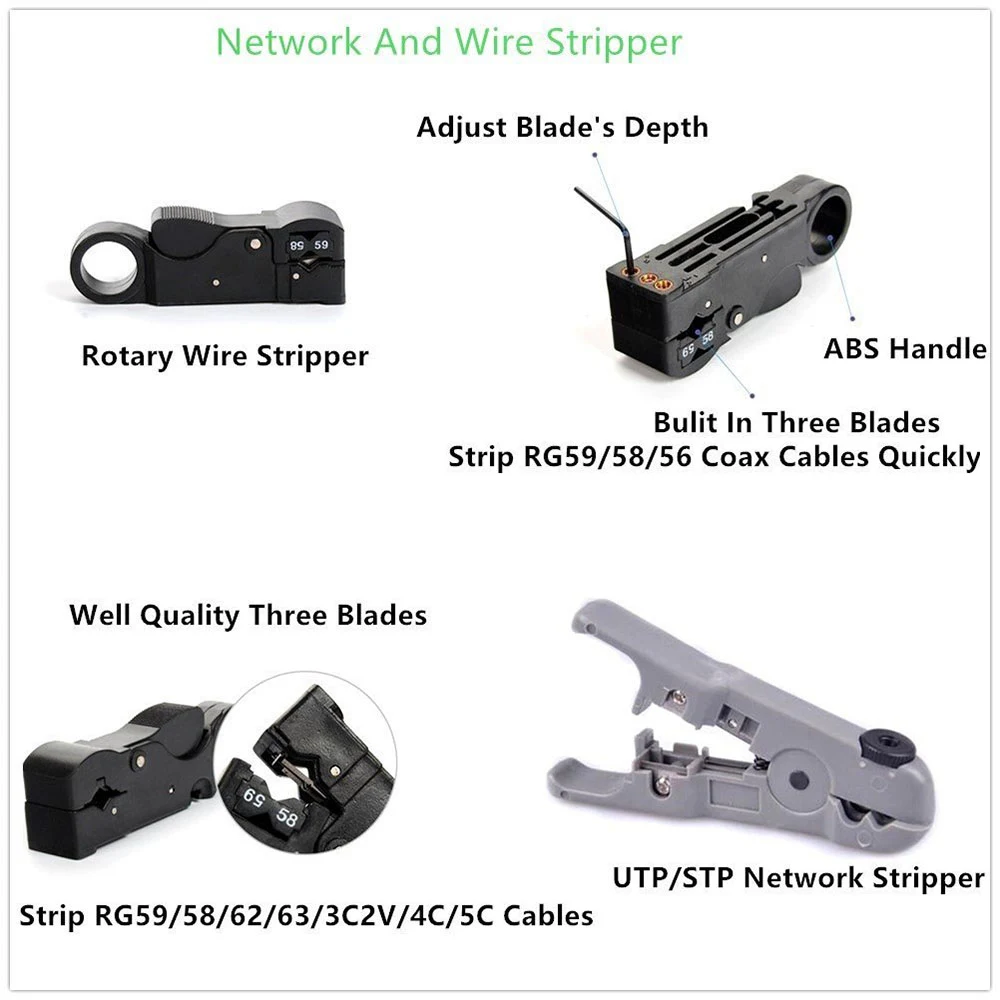 ONTi Mạng Bộ Dụng Cụ Chuyên Nghiệp Di Động Ethernet Bảo Dưỡng Máy Tính LAN Cáp Crimper Cắt Sửa Chữa Với Túi