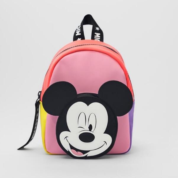 Disney-mochila con estampado de Mickey y Minnie Mouse para niño y niña, morral escolar con estampado de pato Donald