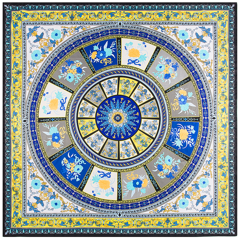 女性のためのボヘミアンシルクスカーフ,ブランドデザイン,冬のスカーフ,大きな正方形のショール,ヒジャーブ,バンダナ,130cm,100%