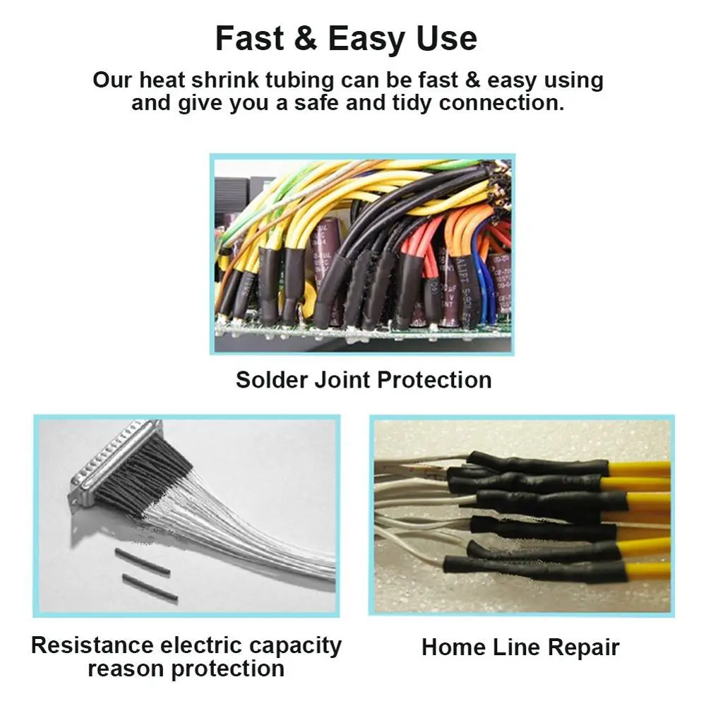 164 Set Polyolefin Bị Thu Hẹp Các Loại Nhiệt Ống Dây Cáp Cách Nhiệt Sleeving Ống Bộ