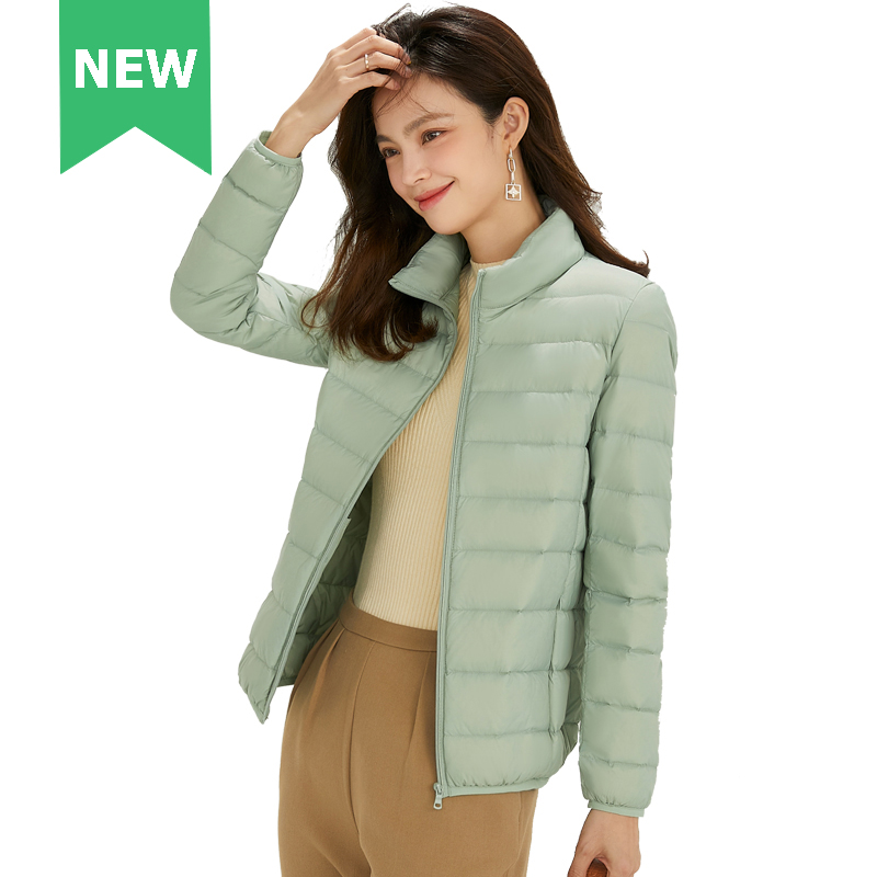 Frau Hohe Qualität Ultra Licht 90% Weiße Ente Unten Jacken Frauen Langarm Parkas Weichen Stoff Kurze Tops Mantel Windjacke 4XL