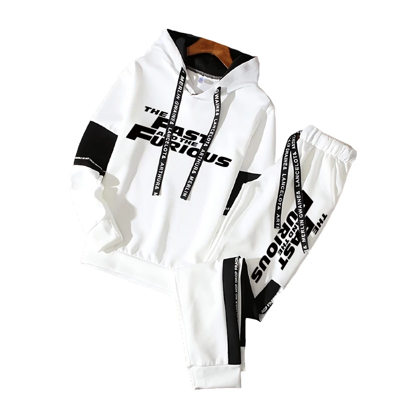 The Fast and the Furious Sudaderas con capucha y pantalones de chándal clásicos para hombre/mujer, traje deportivo informal para correr, jerséis de manga larga con capucha