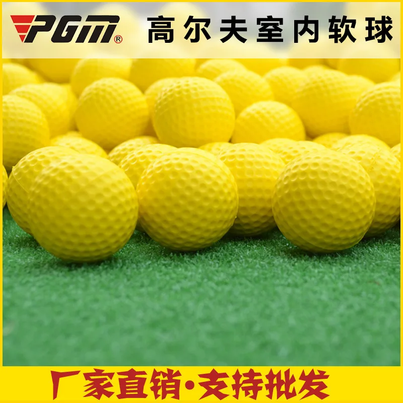 Palline da golf in schiuma PU gialla da 10 pezzi, spugna elastica per allenamento pratico per interni ed esterni