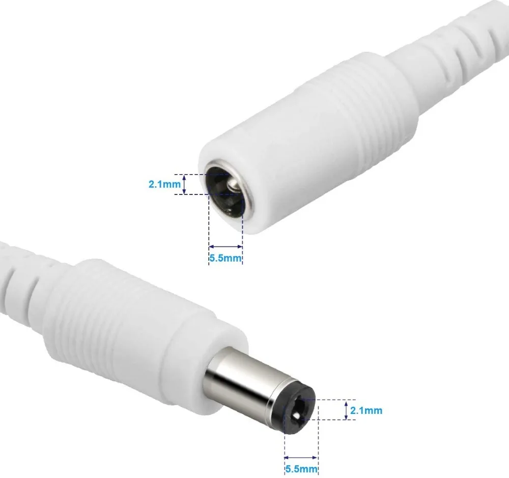 DC 12V Power Adapter Extension Cable 5.5*2.1มม.ชายหญิงสายไฟขยายสายไฟสำหรับกล้องวงจรปิดกล้อง Router