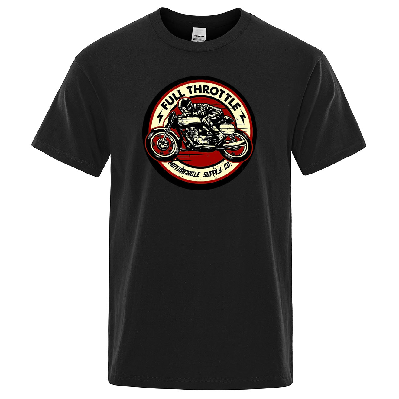 Plein accélérateur café Racer Rockabilly motard imprimé T-Shirt hommes mode décontracté à manches courtes en coton ample T-Shirt été t-shirts amples