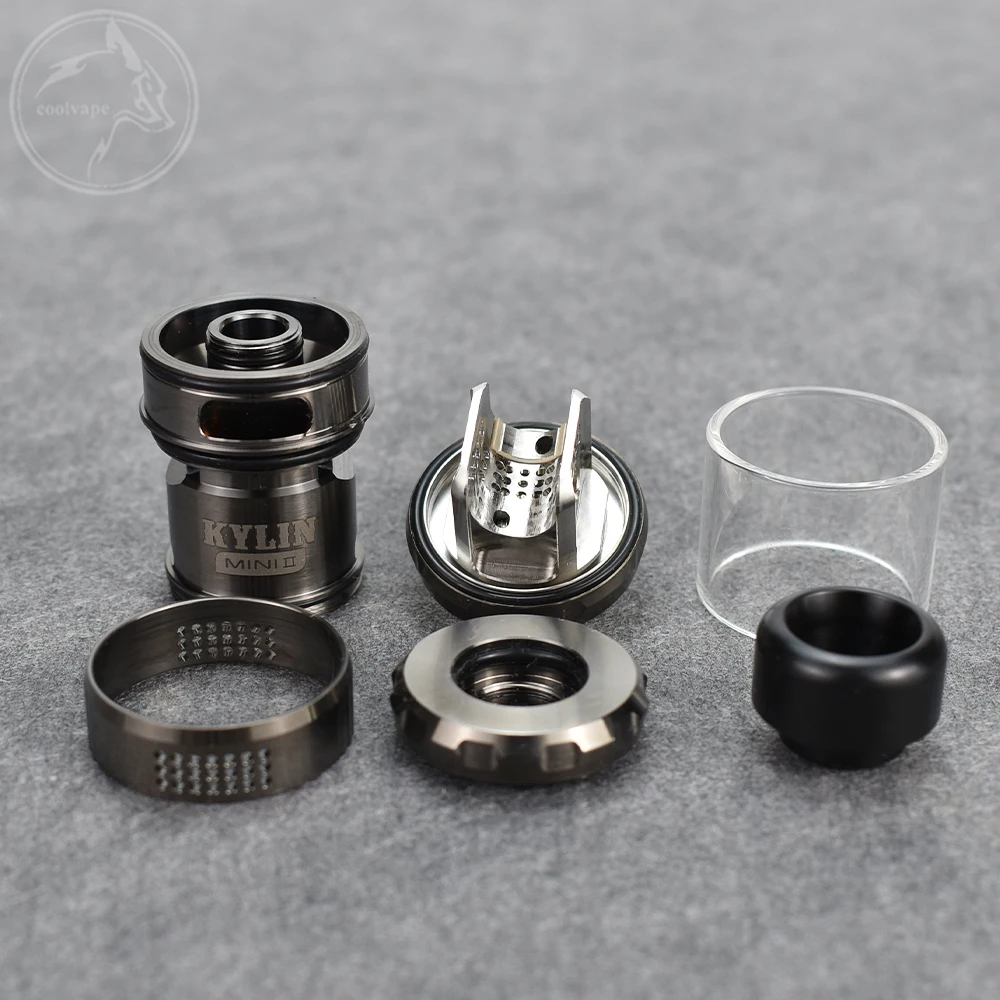 Kylin Mini V2 RTA Atomizador 316ss Bobina única 3 ml/5 ml de capacidad 24,4 mm Tanque de cigarrillo electrónico reconstruible de 510 hilos vs Zeus rta X Mesh