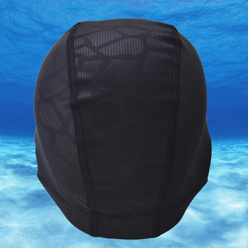 Gorro de natación deportivo para hombre y mujer, gorro elástico impermeable de tela PU para proteger las orejas, pelo largo, talla libre, novedad de 2021