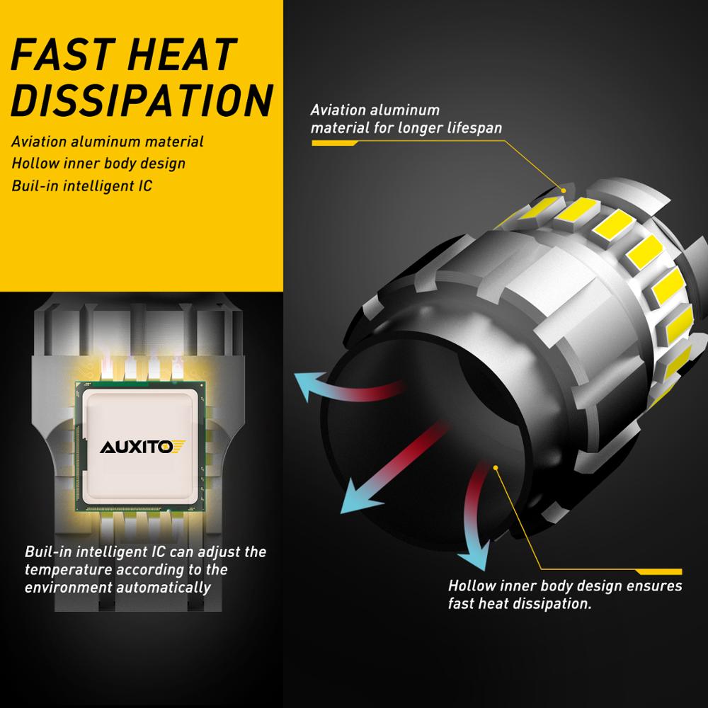 AUXITO 2Pcs T20 LED 7443 W21/5W 7440 W21W LED Bulb 6500K White Car Parking Position Light DRL Daytime Running Lamp 12V