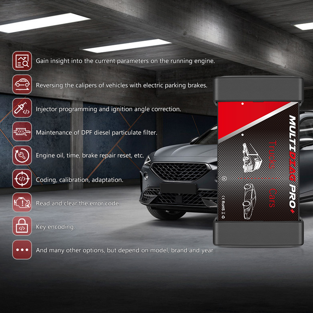 2024 Nieuwe Multidiag Pro Bluetooth OBD2 Scanner TCS PRO VCI V3.0 2 STB Wit NEC Relais Real 9241A Auto Vrachtwagen Diagnostic tool