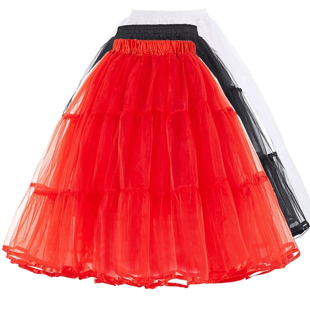 여름 페티코트 푹신한 Organza 스커트 레트로 빈티지 드레스 언더 스커트 여성 농구 플러스 사이즈 댄스 Crinoline 페티코트 화이트