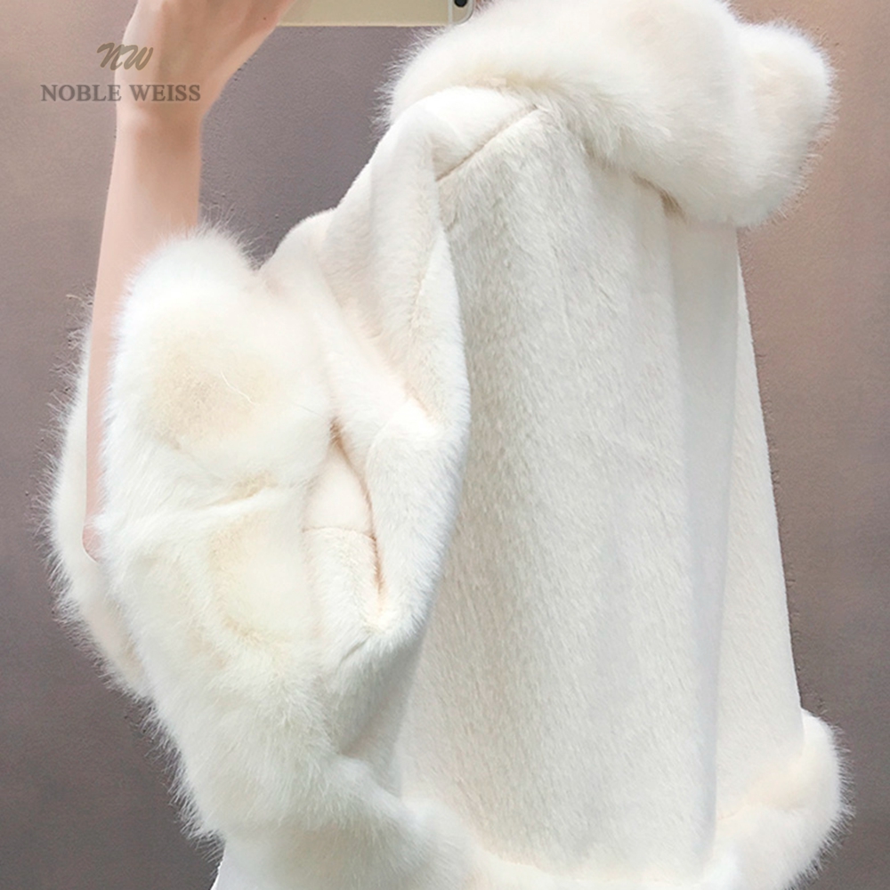 웨딩 볼레로 겨울 신부 어깨 걸이 가짜 모피 웨딩 Shawls 여성 랩 신부 자켓 파티 코트 신부 목도리 맞춤형