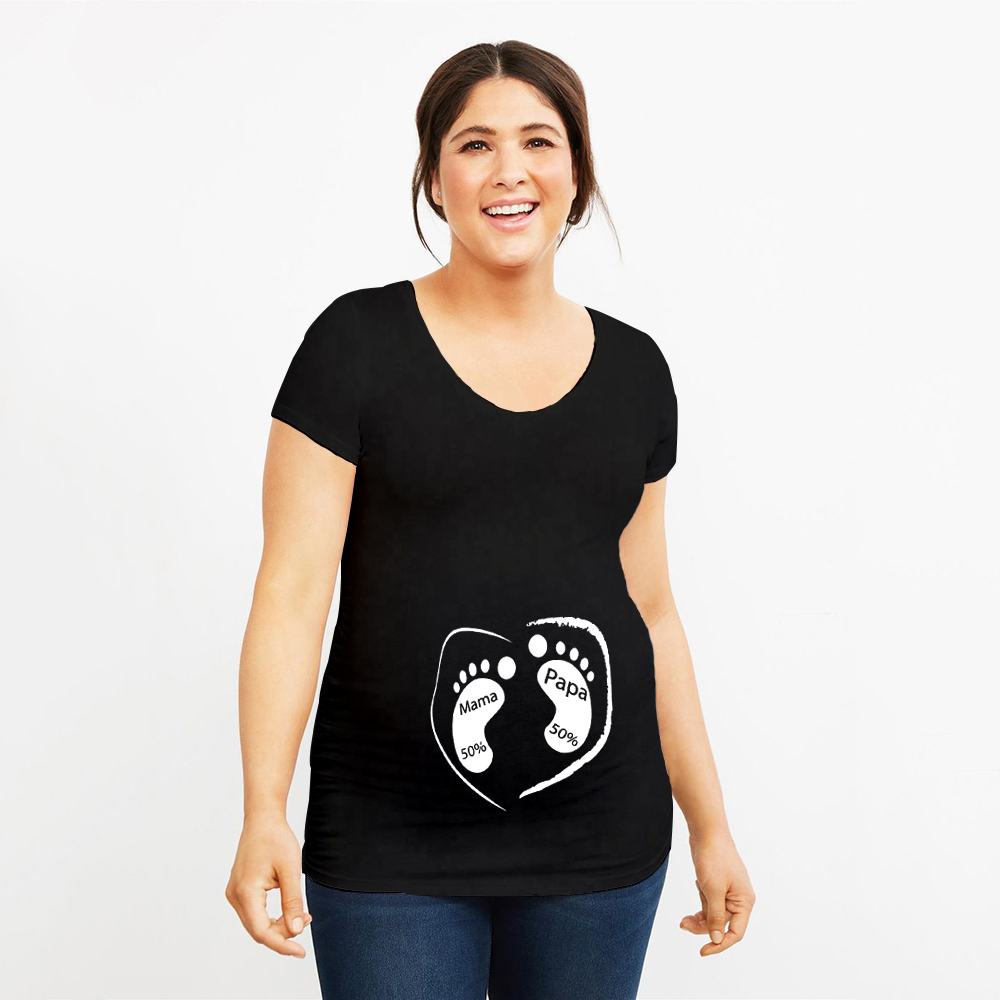 임산부 출산 옷 반팔 만화 프린트 탑 임신 T 셔츠 모유 수유 의류 Ropa Maternity Tshirt