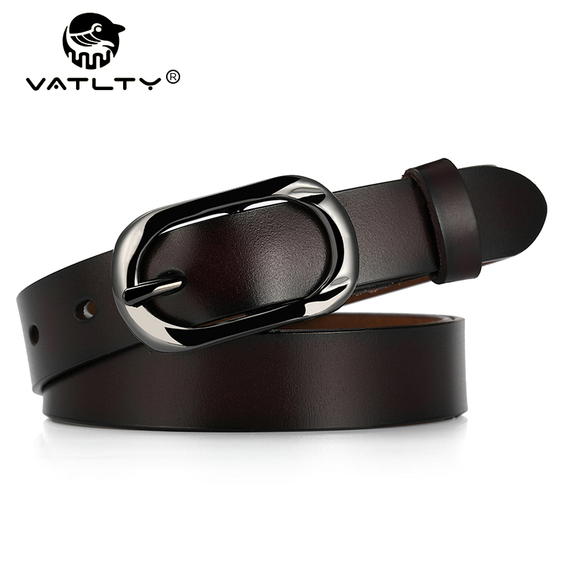VATLTY Chính Thức Chính Hãng Dây Da Nữ Kim Loại Cứng Khóa Da Bò Tự Nhiên 2.3Cm Mỏng Thắt Lưng Nữ Phụ Kiện Phổ Biến ZK052