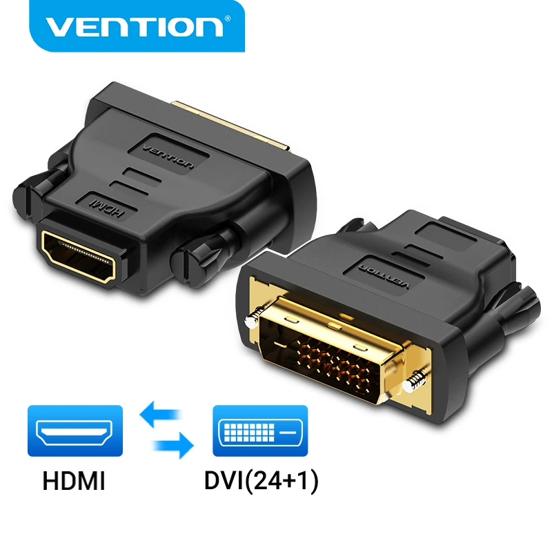Vention-adaptador DVI a HDMI, convertidor bidireccional DVI D 24 + 1 macho a HDMI hembra, conector de Cable para proyector HDMI a DVI