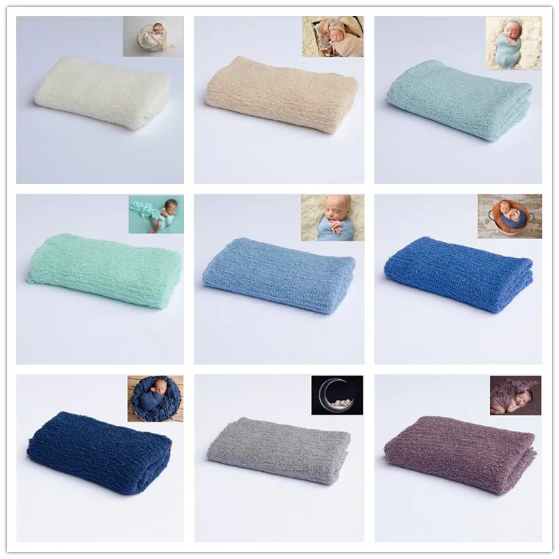 Sơ Sinh Đạo Cụ Chụp Ảnh Đan Quấn Bé Chăn Mềm Mại Co Giãn Đầm Phòng Nhiếp Ảnh Giỏ Đựng Đồ Hình Đạo Cụ